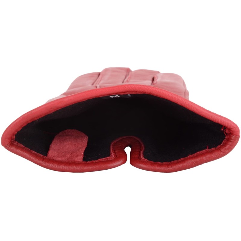 SNUGRUGS Womens Soft Leather Winter Glove with Three Point Stitch