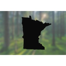 AK Stickers Minnesota State Shape Native Local - Vinyl Decal Outdoor Weatherproof - Black, (A) X-Small: 3"