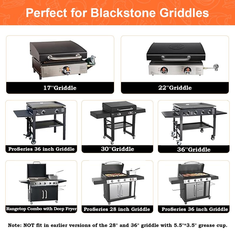 GrillChef 50-Pack Blackstone Griddle Accessories Grease Cup Liners, Drip Pan