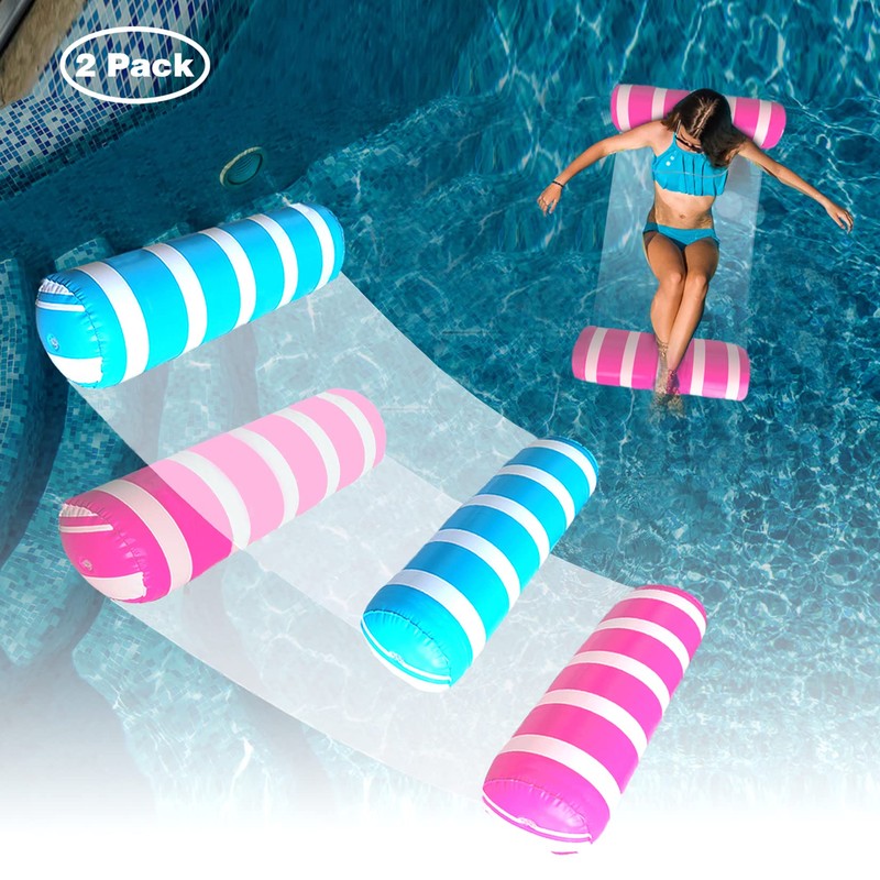 BLOFUN 2 Pack Water Swimming Pool Float Hammock,Pool Float Lounger,Water
