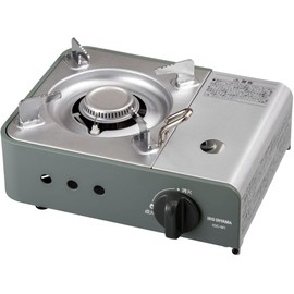 Iris Ohyama IGC-M1-G Cassette Stove, Alloy Steel, Mini, Olive Green