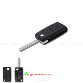 Lage A19 Car Replacement Key Shell with flip folding Uncut Blade 2 Buttons Remote Case Compatible with Citroen C2 C3 Berlingo