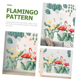 ULTECHNOVO 1 Sheet Tropical Leaf Flamingo Wall Decals Peel and Stick Decorative Stickers for Room Bedroom Living Room Nursery Decor Easy to Apply and Remove Fresh Nature Art