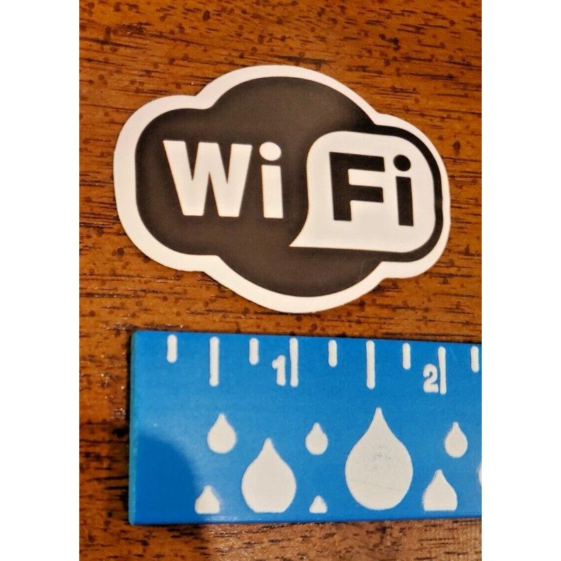 WiFi Sticker Decal Vinyl Wi-Fi Free Internet Black White 2"