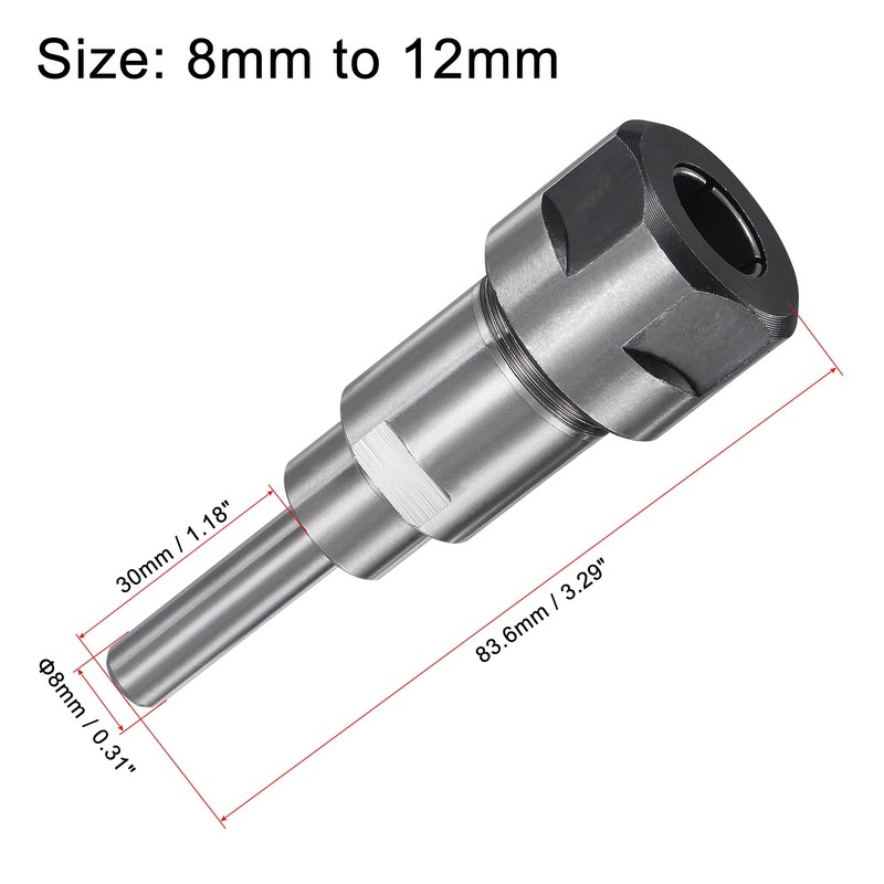sourcing map Router Collet Extension Rod Converter Adapter 8mm to