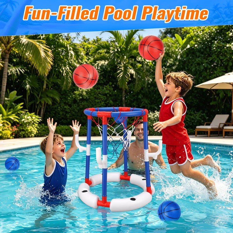 Mocuba Floating Pool Basketball Hoop, Water-Fillable Stable Base