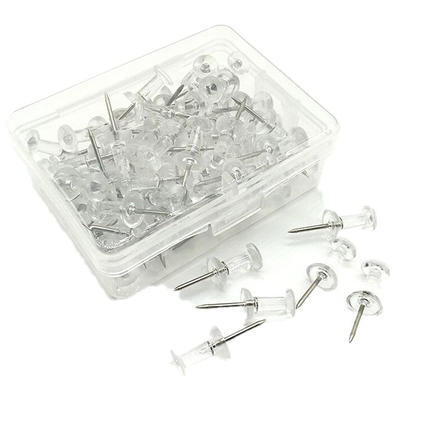 SDKZBFC Pack of 200 Rice Tacks with Head, Transparent Drawing