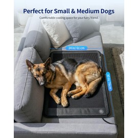 Homcolorful Electric Dog Cooling Mat, 30"x24" Pet Cooling Mat Indoor for Dogs and Cats, 3 Cooling Levels, Ultra-Quiet Operation, Non-Slip Chill Pad for Dogs & Cats from 22–55 lbs, Ideal for Summer