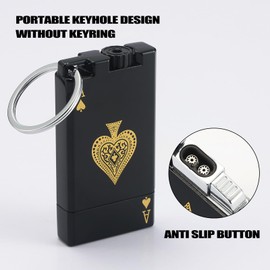 Haillai Torch Lighter and Cutter Set, Adjustable Double Jet Flame Lighter with Protect Cover, Refillable Windproof Butane Lighter with Keyhole, Gifts for Men. Black(Sold Without Gas)