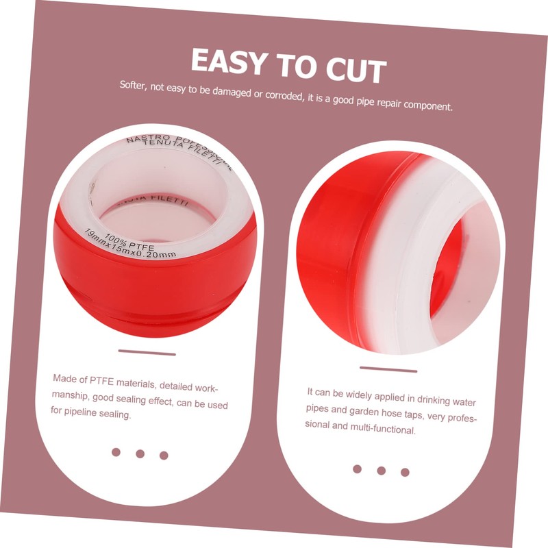 TEHAUX 3sets Plumbing Safety Tapes Ptfe Sealing Tape Reliable for