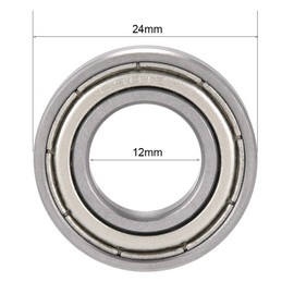 sourcing map 6901Z 6901Z Plate 12 mm x 24 mm x 6 mm Chrome-Plated Steel Bearing DE Pack of 10