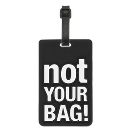 PATIKIL Luggage Tag (Not Your Bag), PVC Funny Travel Baggage Bag Tag Suitcase Identifier Label for Women Men, Black