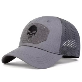 PUNISHER GREY PUNISHER OPERATORS TACTICAL HAT. ADJUSTABLE STRAP. NEW IN BAG.