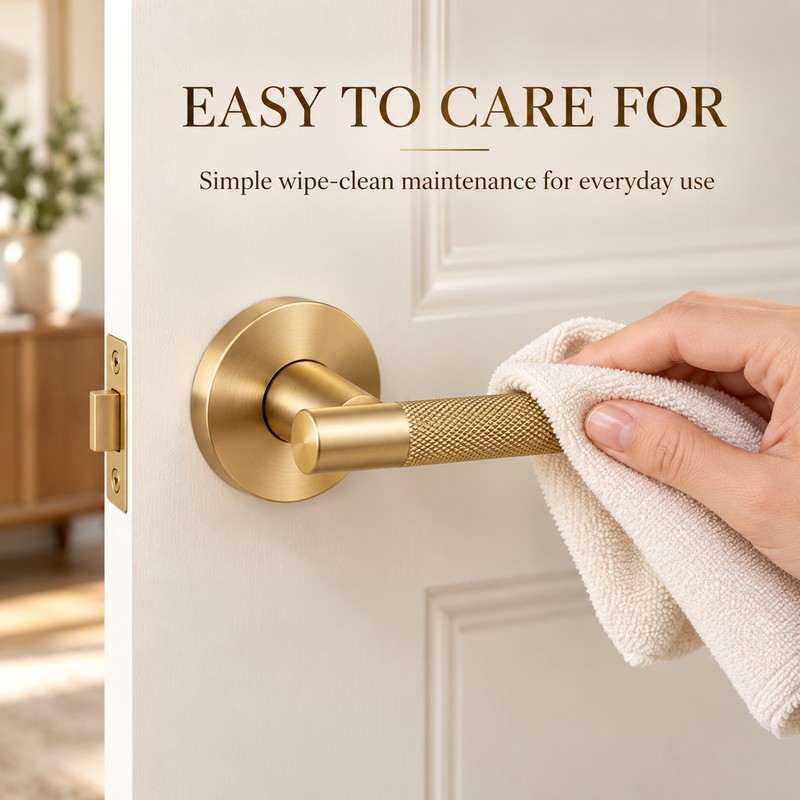 Privacy Door Lever for Bedroom & Bathroom – Reversible Keyless