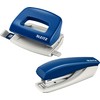 Leitz Mini Office Metal Hole Punch Bundle with Mini Stapler,