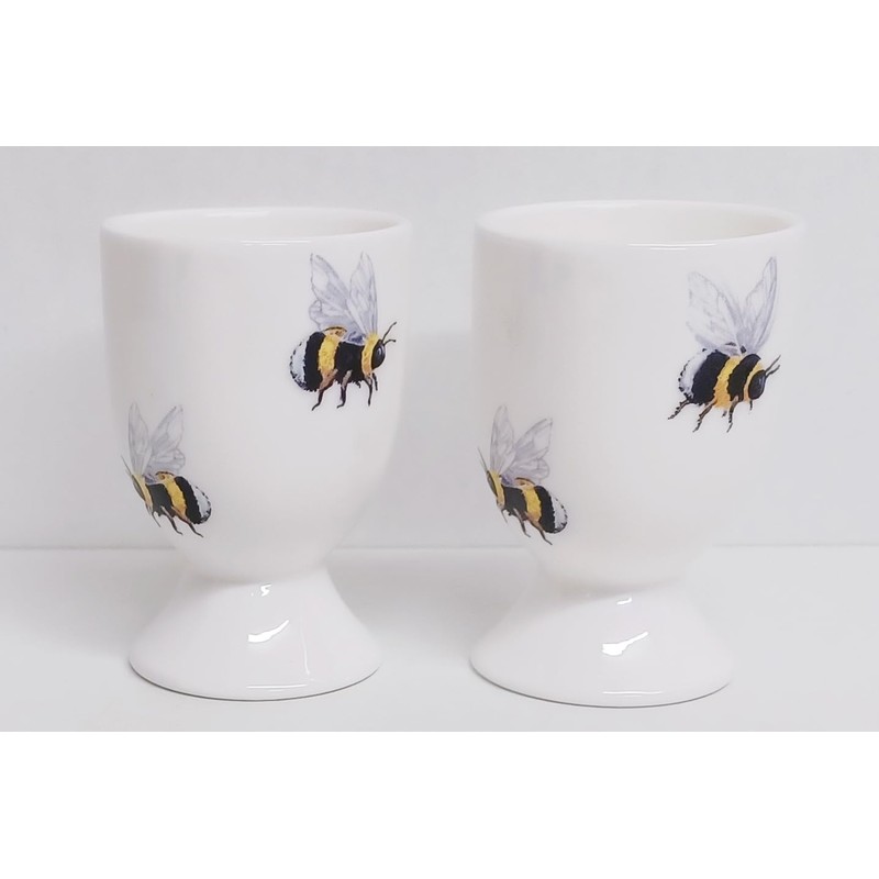 Bees Egg Cups Set of 6 Fine Bone China Bumblebee