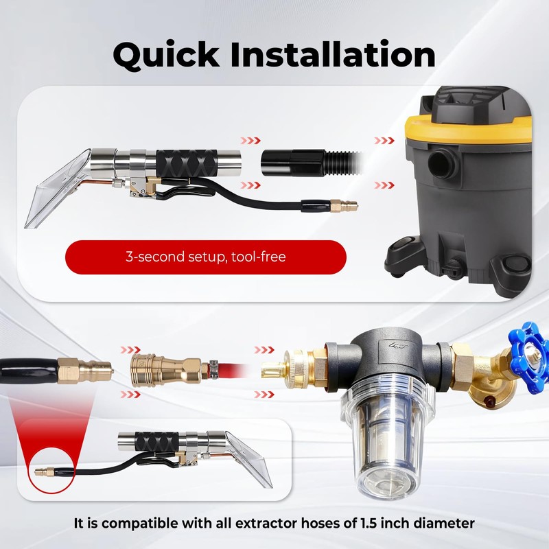 Shop Vac Extractor Kit, Better Extractor Hose Kit for Carpet
