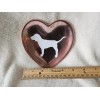 Victoria's Secret Pink Heart Metallic Dog Ceramic Trinket Jewelry Dish