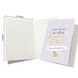 Nchigedy Funny Marriage Congratulations Card, Rude Engagement Card for Friend, Hilarious Wedding Card, Looking at you two get married