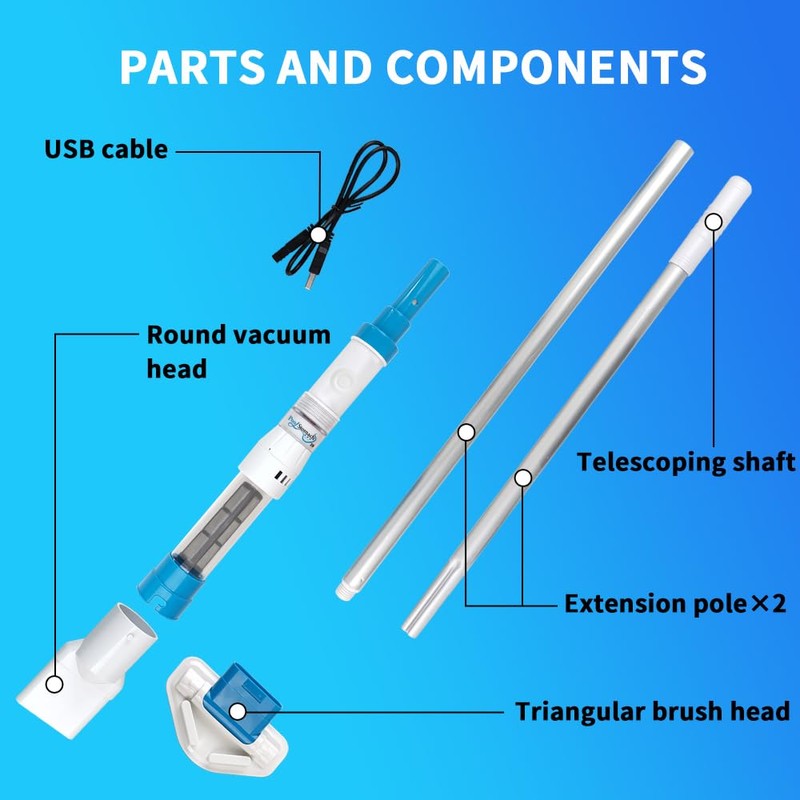 Handheld Pool & Hot Tub Vacuum - Poolstomach 29 Rechargeable
