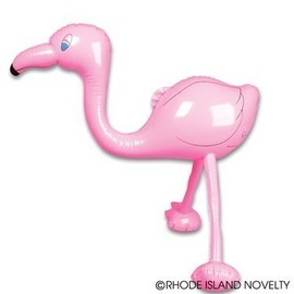 ONE Dozen Inflatable Pink FLAMINGOS-27'' Flamingo INFLATES - Luau Party Decor Favor Tropical Beach Pool Birthday Summer