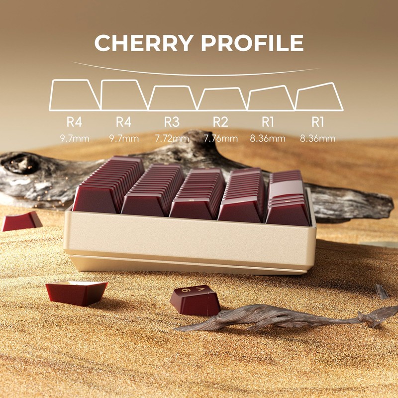 GMKWTL XVX Red Keycaps, Double Shot PBT Keycap Set 75