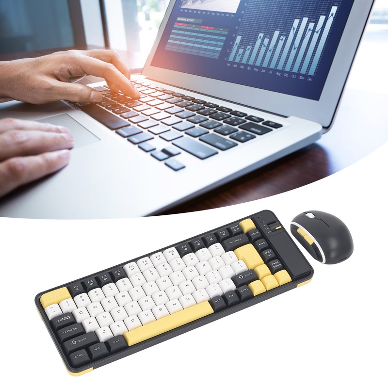 Keyboard and Mouse Combo 84 Keys QWERTY Layout USB Receiver