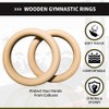 Gymnastic Ring,28mm Gymnastics Rings,Non-Slip Wooden Rings,Wooden Gymnastic Rings with Adjustable