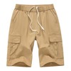 Vcansion Men's Cargo Shorts Drawstring Casual Cotton Relaxed Fit Multi-Pockets