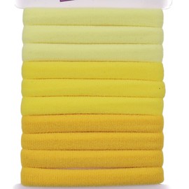 Mytoptrendz® 10 pcs Soft Jersey Endless Hair Elastics Bobbles Bands Elastic Bands Ponytail Hair Ties (Yellow Grediant)
