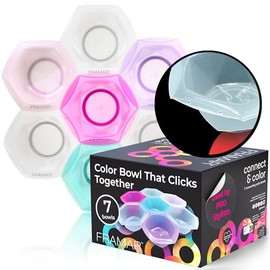 FRAMAR Connecting Hair Dye Bowl Set – Hair Color Bowls For Hairstylist, Salon Color Bowls, No More Spilled Color, Avoids Bowls Tipping, Non-Slip Rubbe