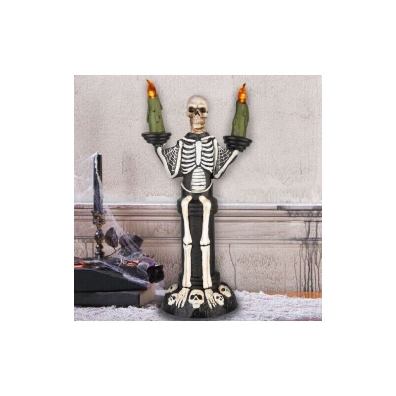Haunted Living 16.5" Talking Lighted Animatronic Skeleton Tabletop Decoration