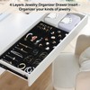 Jenseits 4 Stackable Jewelry Trays Organizer Set for Drawers, Jewellery