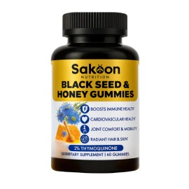Black Seed Oil & Honey Gummies – Natural Supplement for Hair, Skin & Overall Health, No Gelatin, Vegan, Fitness Support, Dietary Vitamins, 30 Gummies