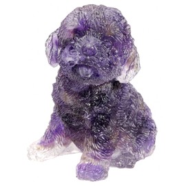 Jovivi Amethyst Crystal Dog Gifts For Women Dog Lovers,2.56" Purple Healing Crystal Gifts for Women Resin Gemstone Puppy Dog Ornaments Animal Figurine Statue Home Decor Bedroom Desk Decoration