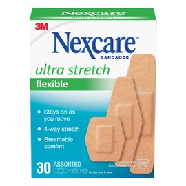 Nexcare Comfort Flexible Fabric Bandage, Assorted Sizes, 30 Count