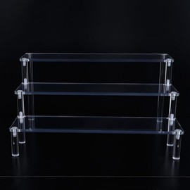 MUTTE Acrylic Display Shelf Stand, Display Shelf Organiser for Muffin Stand, Buffet Stand, Collector's Items, Decoration, DIY Figures Collection, Acrylic Display Case (20 cm Third Floor x 1)