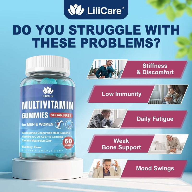 Methylated Multivitamin for Men/Women Gummies, Mens/Womens Multivitamin 50 Plus, with