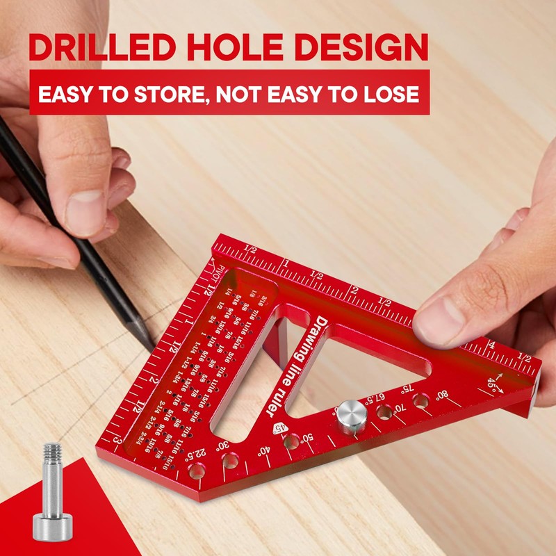 Premium Versatile Multi-Angle Carpenter Square Measuring Ruler for Woodworking, Engineering,