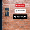 Signs ByLITA Basic Restrooms Left Arrow Directional Sign (Red) -