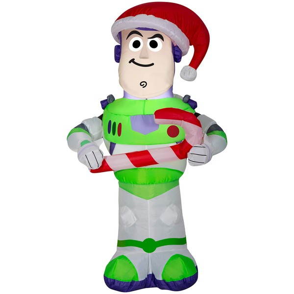 Gemmy 3.5 Foot Toy Story Buzz Lightyear Airblown Inflatable with Candy Cane