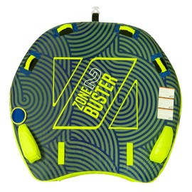 ZUP Zone Buster 2-Person Towable Heavy Duty Deck Tube for Boating with Stabilizer Fins, Quick-Connect Tow Hook & Full Nylon Cover, 64" x 60"