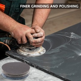 24 PCS Orbital Sander Discs, 125mm Sanding Discs 320/600/800/1000/1200/1500/2000/3000 Grit Hook and Loop Round Orbital Sander Discs Sandpaper for Waterproof Sanding Grinder Polishing/Metal