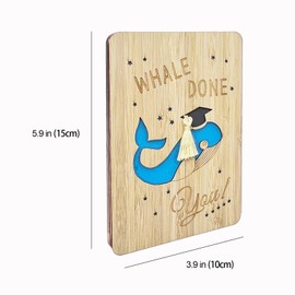 Graduation Congrats Sustainable Bamboo Card, Blank Inside,Whale done