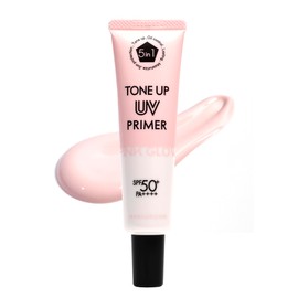 Hanajiru | Tone Up UV Primer (Makeup Base) 1.2 fl oz (35 ml) Moisturizing Base (Pink) Face Sunscreen Milky Lotion SPF50+ PA++++ Prevents Sebum Shine and Makeup Crumble Unscented, Transparent Skin