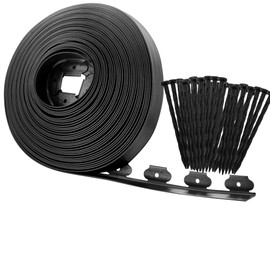 JDXN No Dig Landscape 1.5 Inch Tall Edging Garden Edging Landscape Edging Comes with Spikes for Landscaping, Flower Gardens, Lawn… (Black 1.5INCH/20FT)