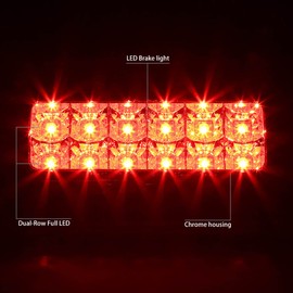 DNA MOTORING 3BL-GMCSON-LED-CH Chrome Housing LED High Mount 3rd Third Brake Light [Compatible with 94-03 S10 / Sonoma / 96-00 Hombre Standard Cab]