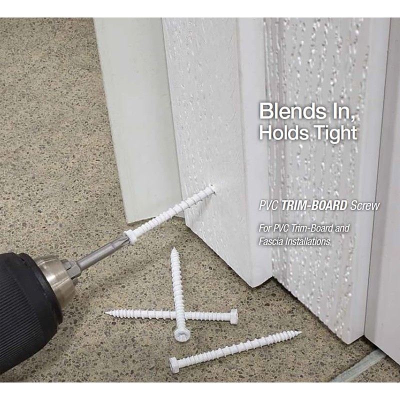 Simpson Strong-Tie TSV214R70WH01 PVC Trim-Board Screw — 8 x 2-1/4