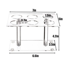 Youeon 2 Pack Acrylic Ice Cream Cone Holder with 6 Holes, Clear Waffle Cone Holder Stand, Sushi Hand Roll Stand for Wedding, Birthday, Christmas, Thanksgiving, Party or Buffet, Easy to Assemble
