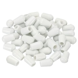 PATIKIL Kitchen Sink Rack Feet, 50 Pack 4mm ID x 7.5mm OD Plastic Sink Protective Replacement Feet Wire Bumpers Protector for Sink Rack Grid, White